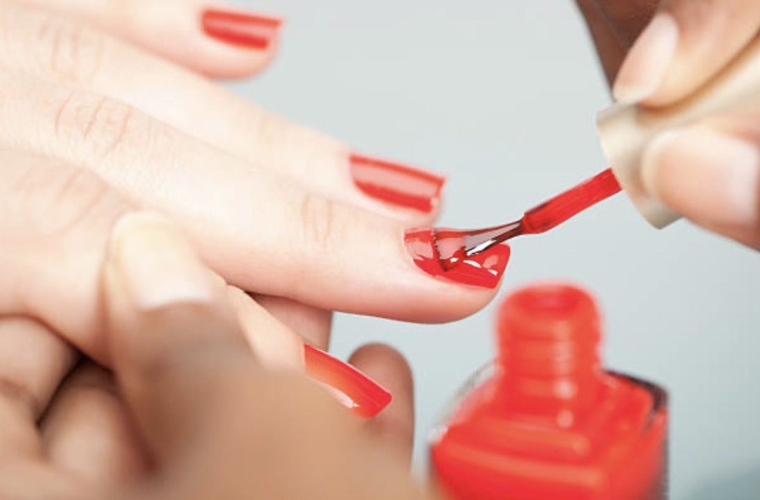 Nail polish being expertly applied